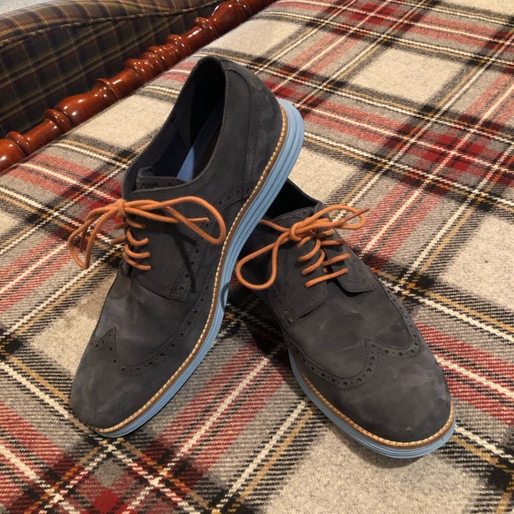 COLE HAAN Men’s Blue Suede Original Grand OS Wing Tips - Size 11M main image 6